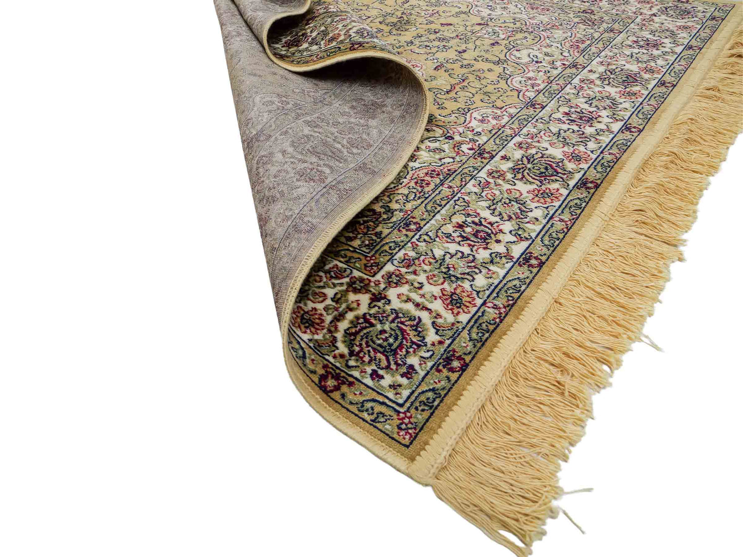 Belgischer, maschinell gefertigter Design Orientteppich aus Kunstseide, beige, creme. 140x98 cm. Verkauf durch Jupiter Intl.