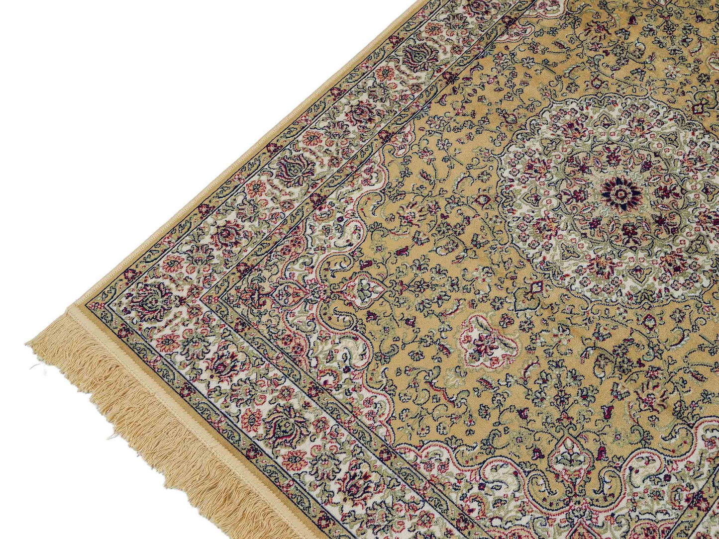 Belgischer, maschinell gefertigter Design Orientteppich aus Kunstseide, beige, creme. 140x98 cm. Verkauf durch Jupiter Intl.