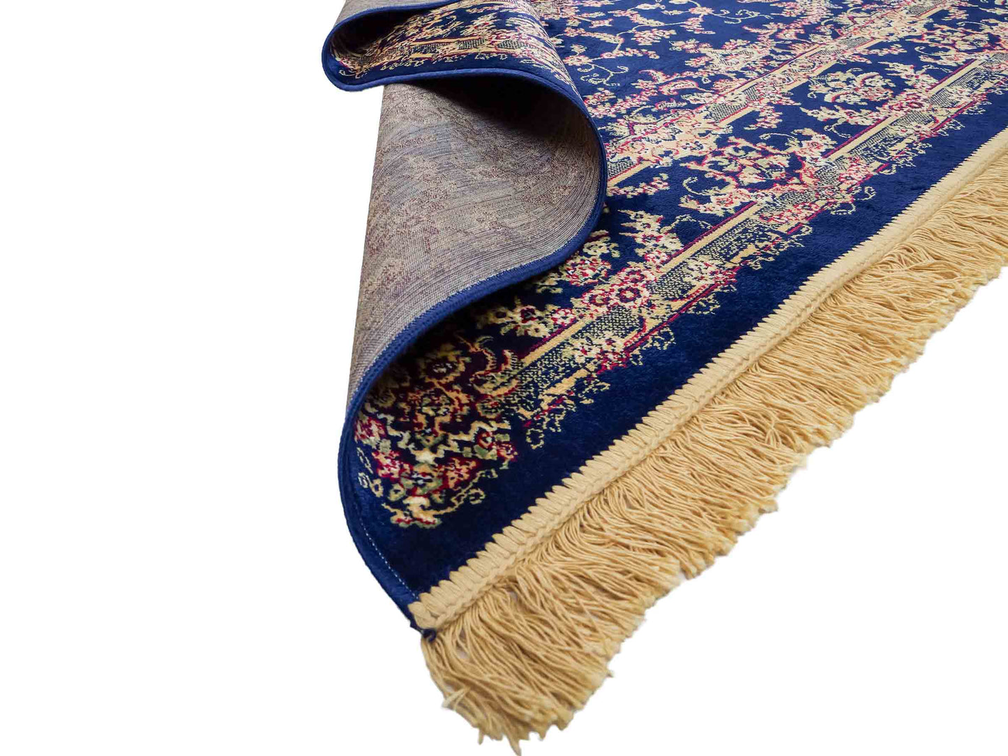 Belgischer, maschinell gefertigter Design Orientteppich aus Kunstseide, blau. 172x118 cm. Verkauf durch Jupiter Intl.