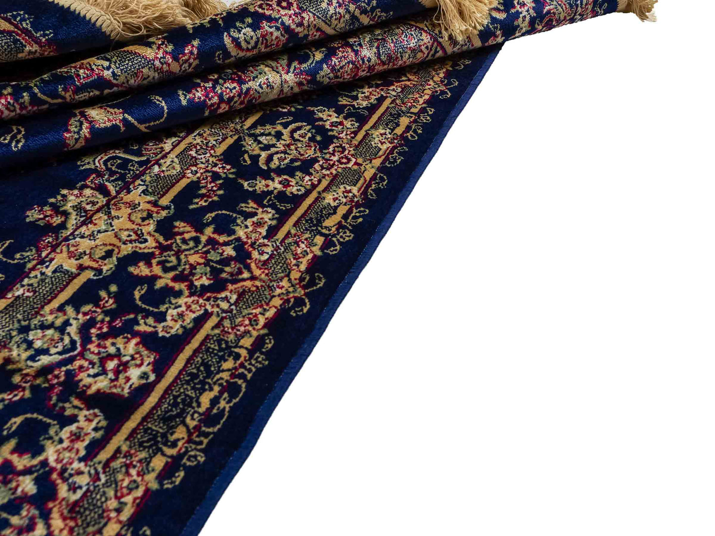 Belgischer, maschinell gefertigter Design Orientteppich aus Kunstseide, blau. 172x118 cm. Verkauf durch Jupiter Intl.