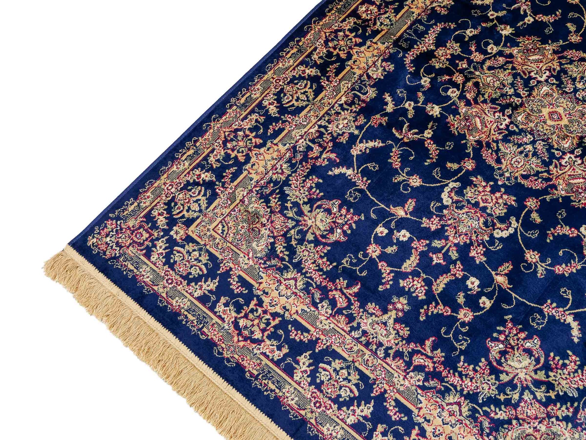Belgischer, maschinell gefertigter Design Orientteppich aus Kunstseide, blau. 172x118 cm. Verkauf durch Jupiter Intl.