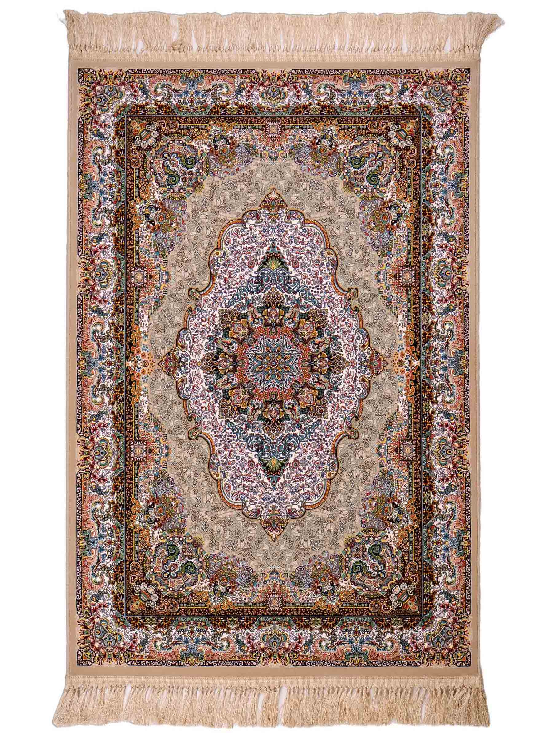 Extrem feiner, maschinell gefertigter Perserteppich, beige, grün, creme. 154x99 cm. Verkauf durch Jupiter Intl.