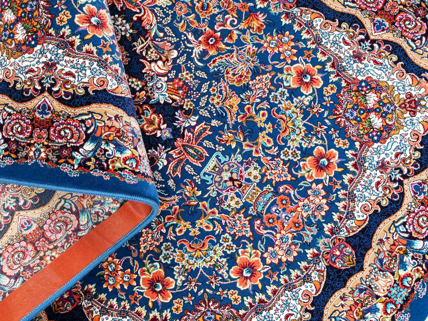 Extrem feiner, maschinell gefertigter Perserteppich, blau. 154x99 cm. Verkauf durch Jupiter Intl.