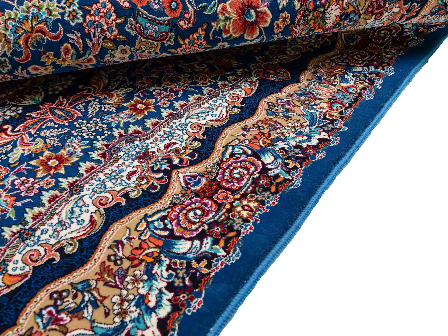 Extrem feiner, maschinell gefertigter Perserteppich, blau. 154x99 cm. Verkauf durch Jupiter Intl.