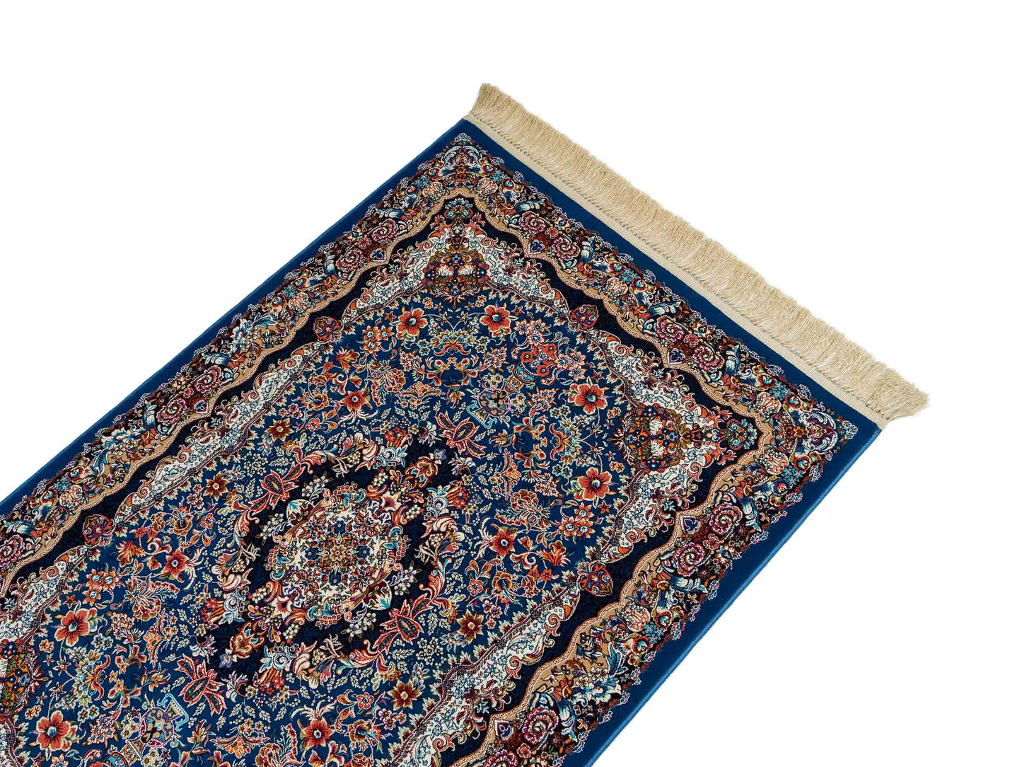 Extrem feiner, maschinell gefertigter Perserteppich, blau. 154x99 cm. Verkauf durch Jupiter Intl.