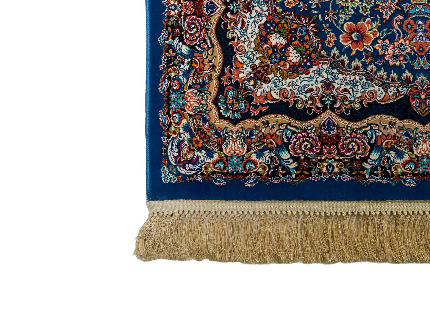 Extrem feiner, maschinell gefertigter Perserteppich, blau. 154x99 cm. Verkauf durch Jupiter Intl.