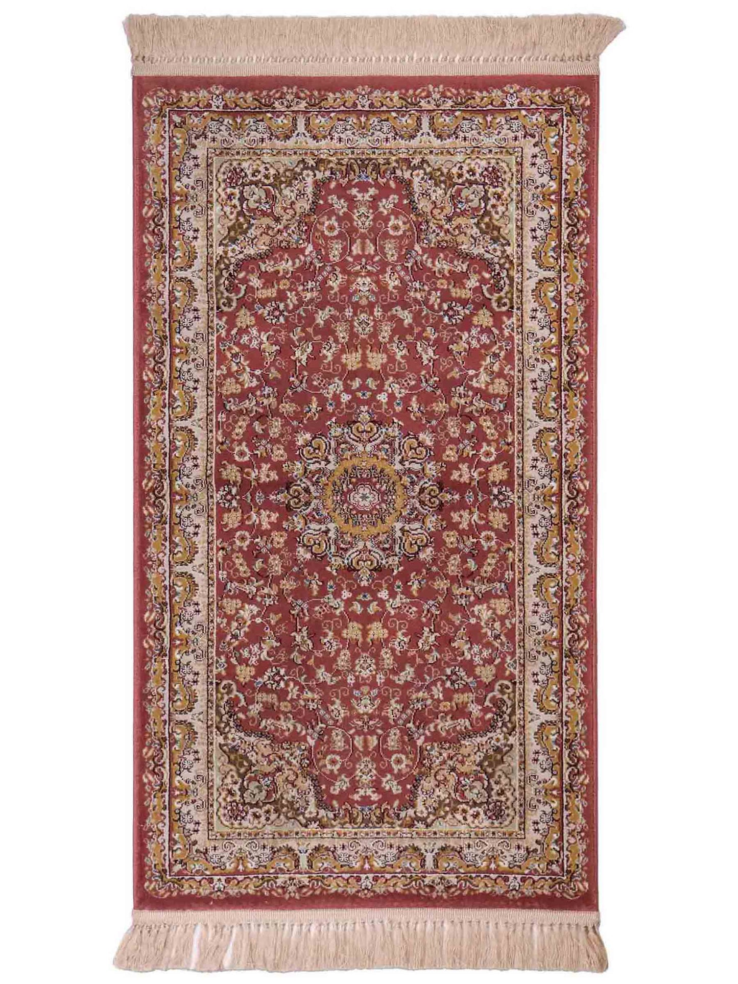 Feiner, maschinell gefertigter Perserteppich, rosa. 155x80 cm. Verkauf durch Jupiter Intl.