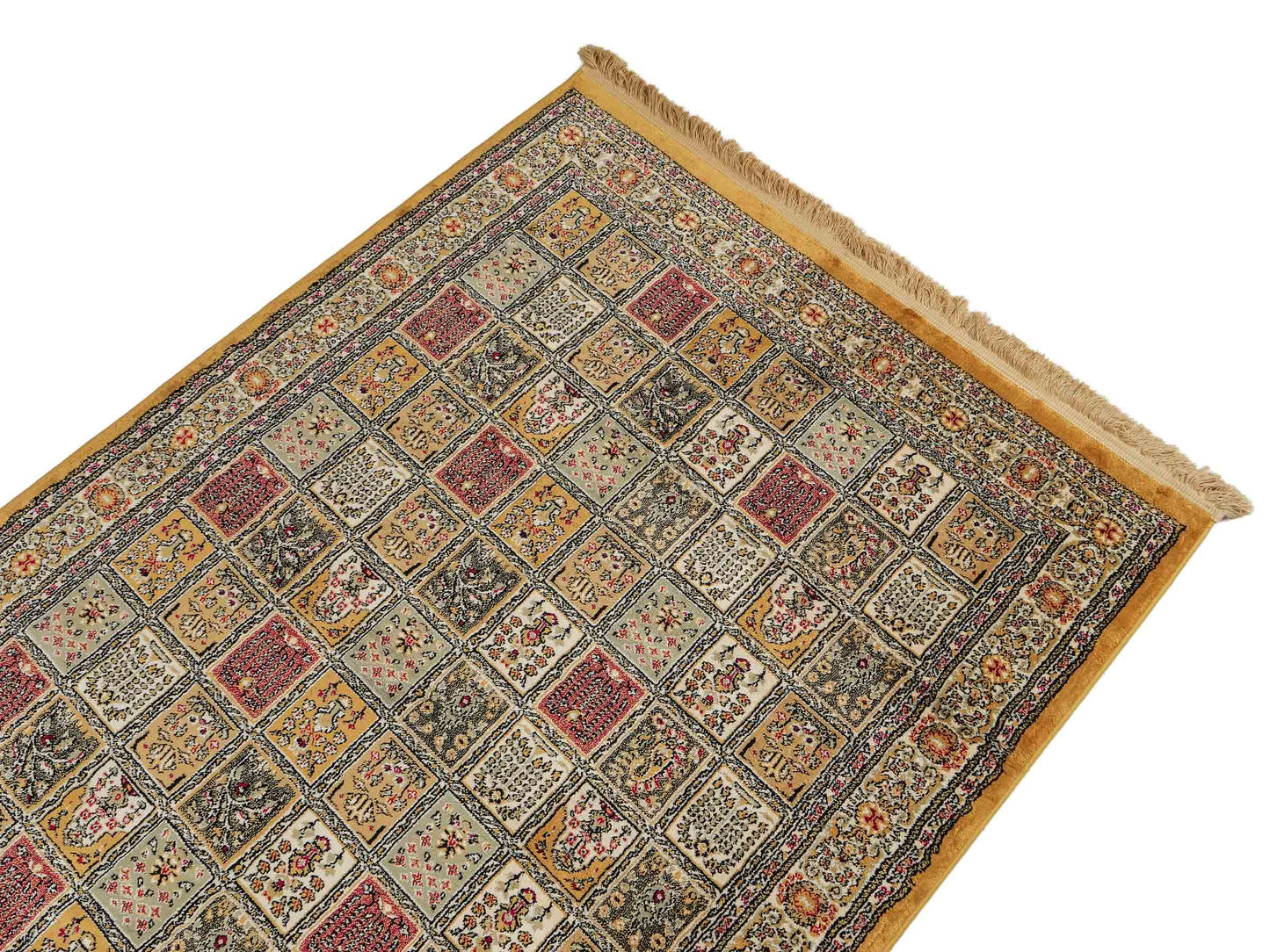 Sehr feiner, persischer, maschinell gefertigter Orientteppich aus Kunstseide, braun, multicolor. 172x118 cm. Verkauf durch Jupiter Intl.