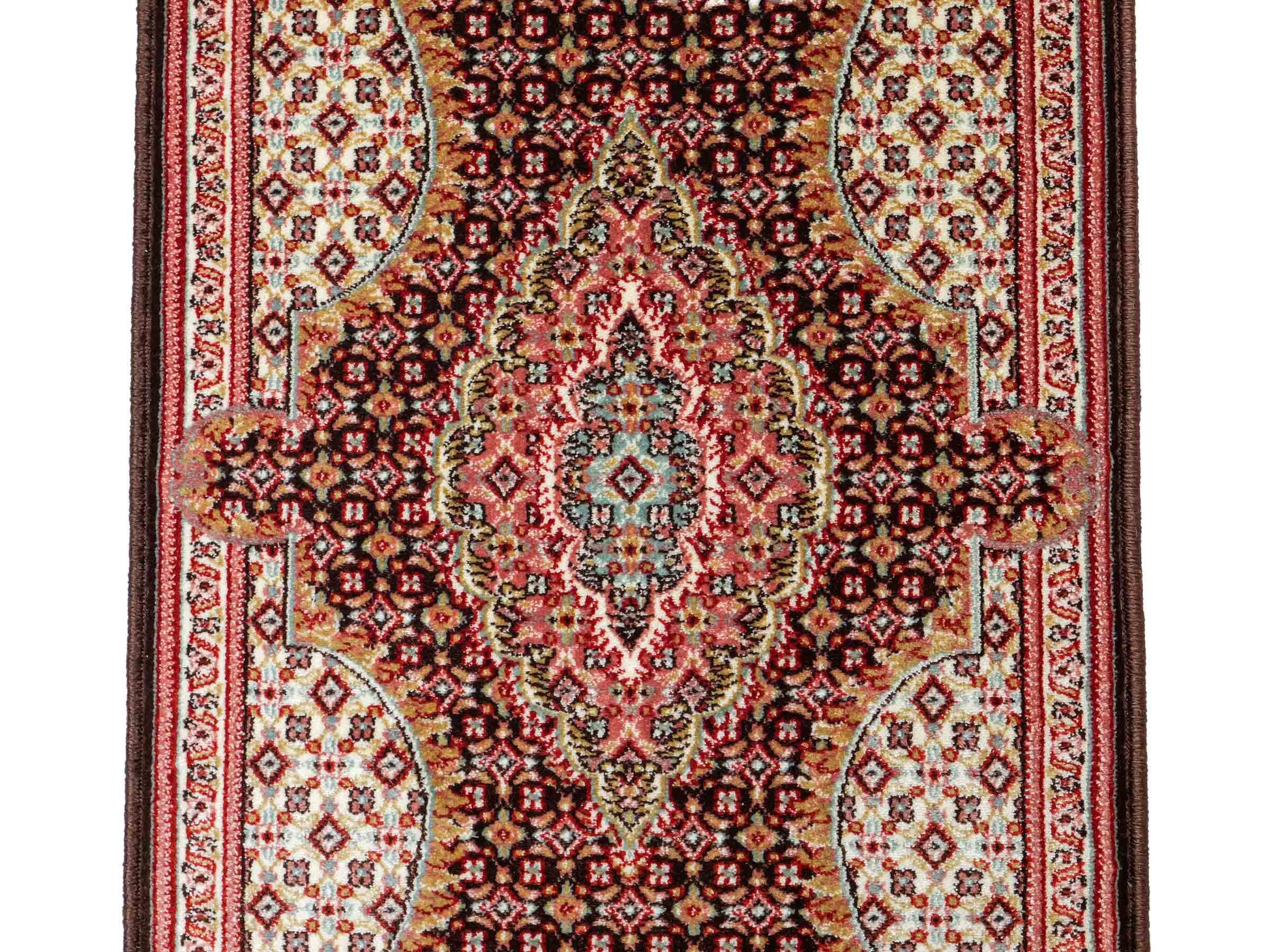 Sehr feiner, maschinell gefertigter Perserteppich, braun, creme. 83x50 cm. Verkauf durch Jupiter Intl.