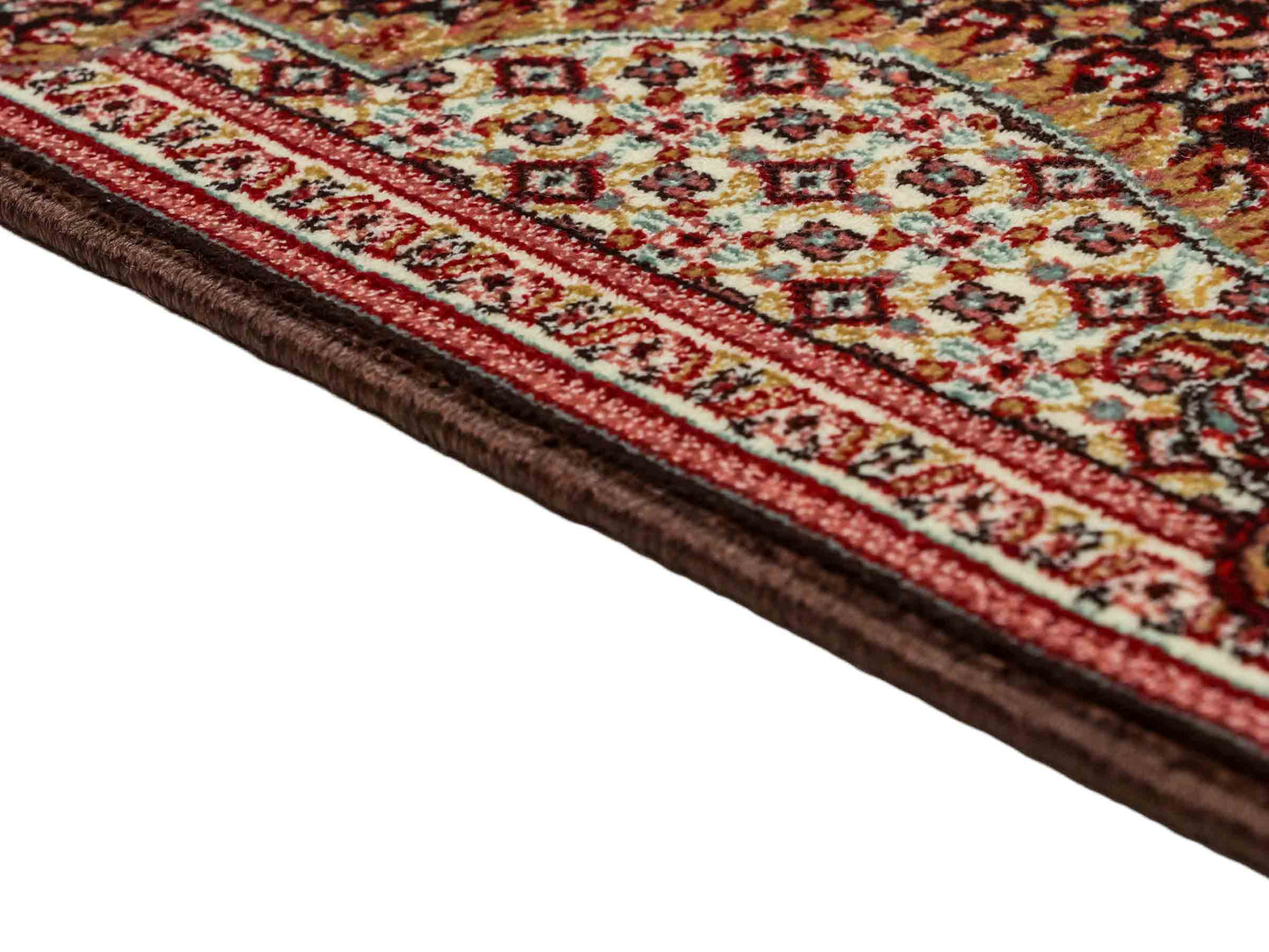 Sehr feiner, maschinell gefertigter Perserteppich, braun, creme. 83x50 cm. Verkauf durch Jupiter Intl.