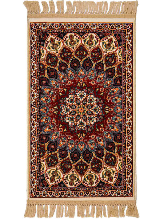 Sehr feiner, maschinell gefertigter Perserteppich, creme, multicolor. 83x50 cm. Verkauf durch Jupiter Intl.
