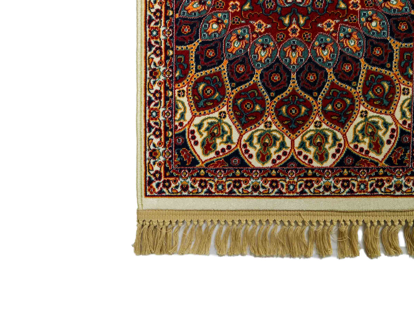 Sehr feiner, maschinell gefertigter Perserteppich, creme, multicolor. 83x50 cm. Verkauf durch Jupiter Intl.