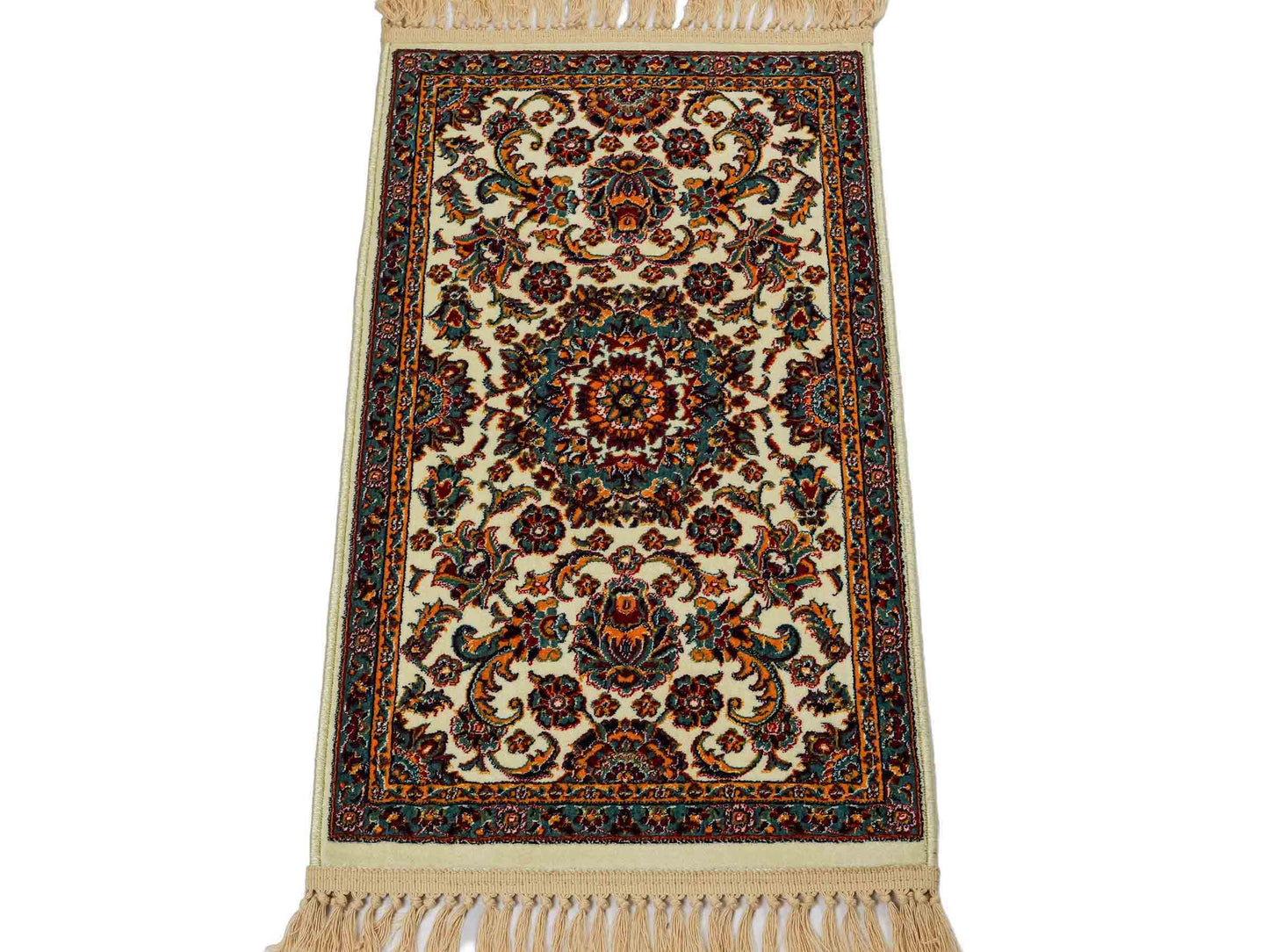 Sehr feiner, maschinell gefertigter Perserteppich, creme. 84x50 cm. Verkauf druch Jupiter Intl.