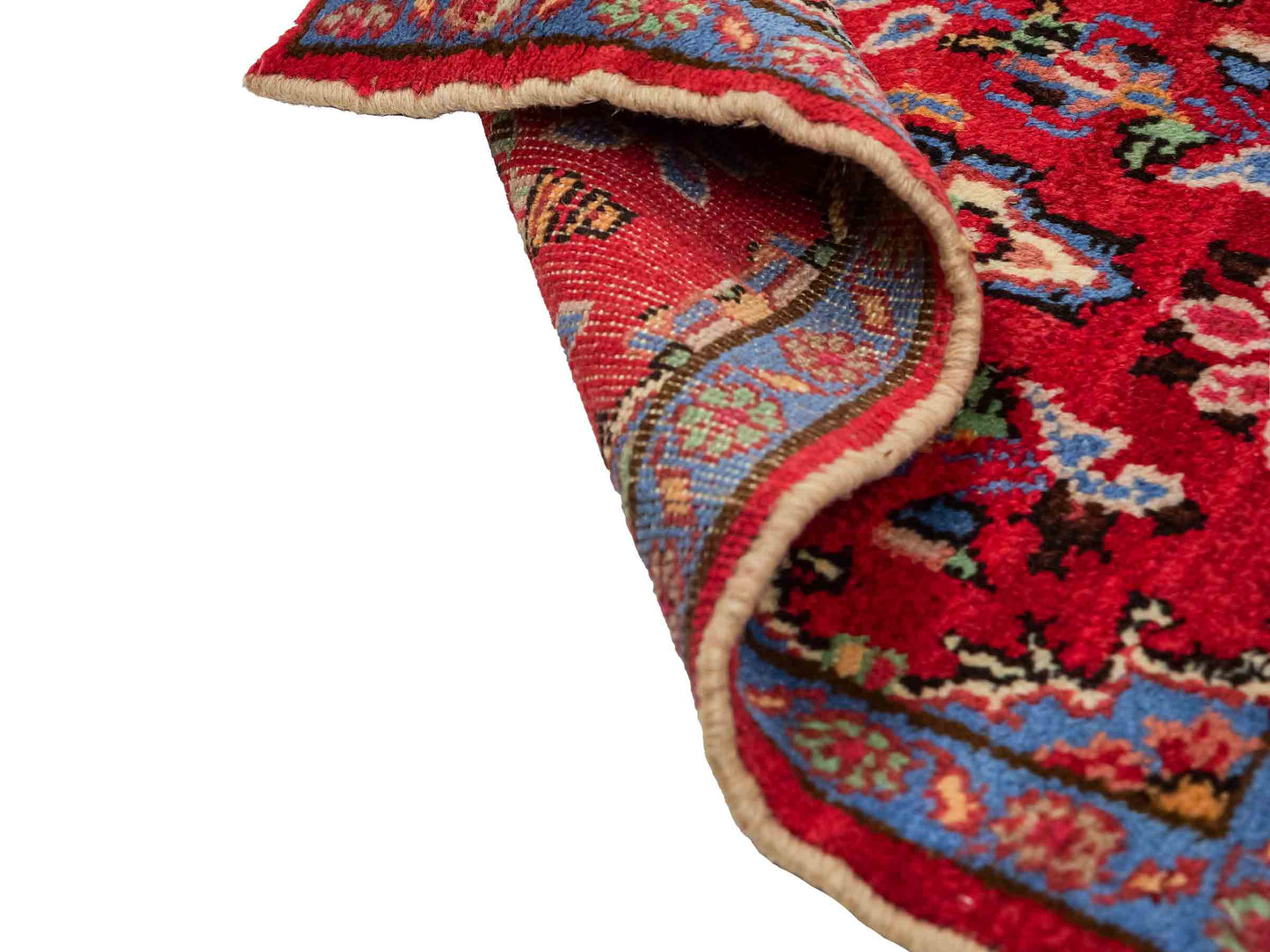 Handgeknüpfter, persischer Hamedan Dorfteppich aus Wolle von Khademi. Größe: 72 x 52 cm. Farbe: Rot. Verkauf durch JUPITER Intl.