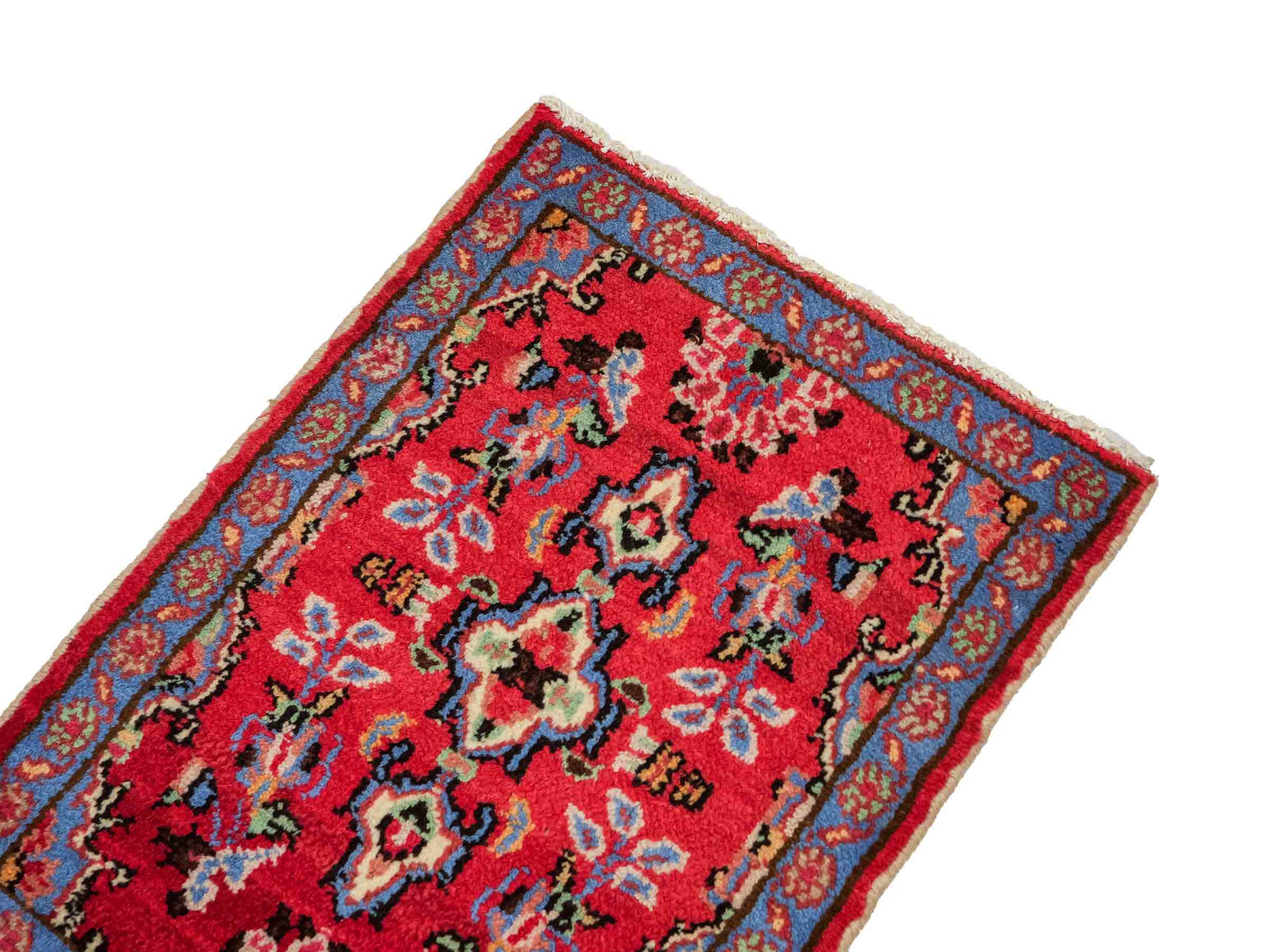 Handgeknüpfter, persischer Hamedan Dorfteppich aus Wolle von Khademi. Größe: 72 x 52 cm. Farbe: Rot. Verkauf durch JUPITER Intl.