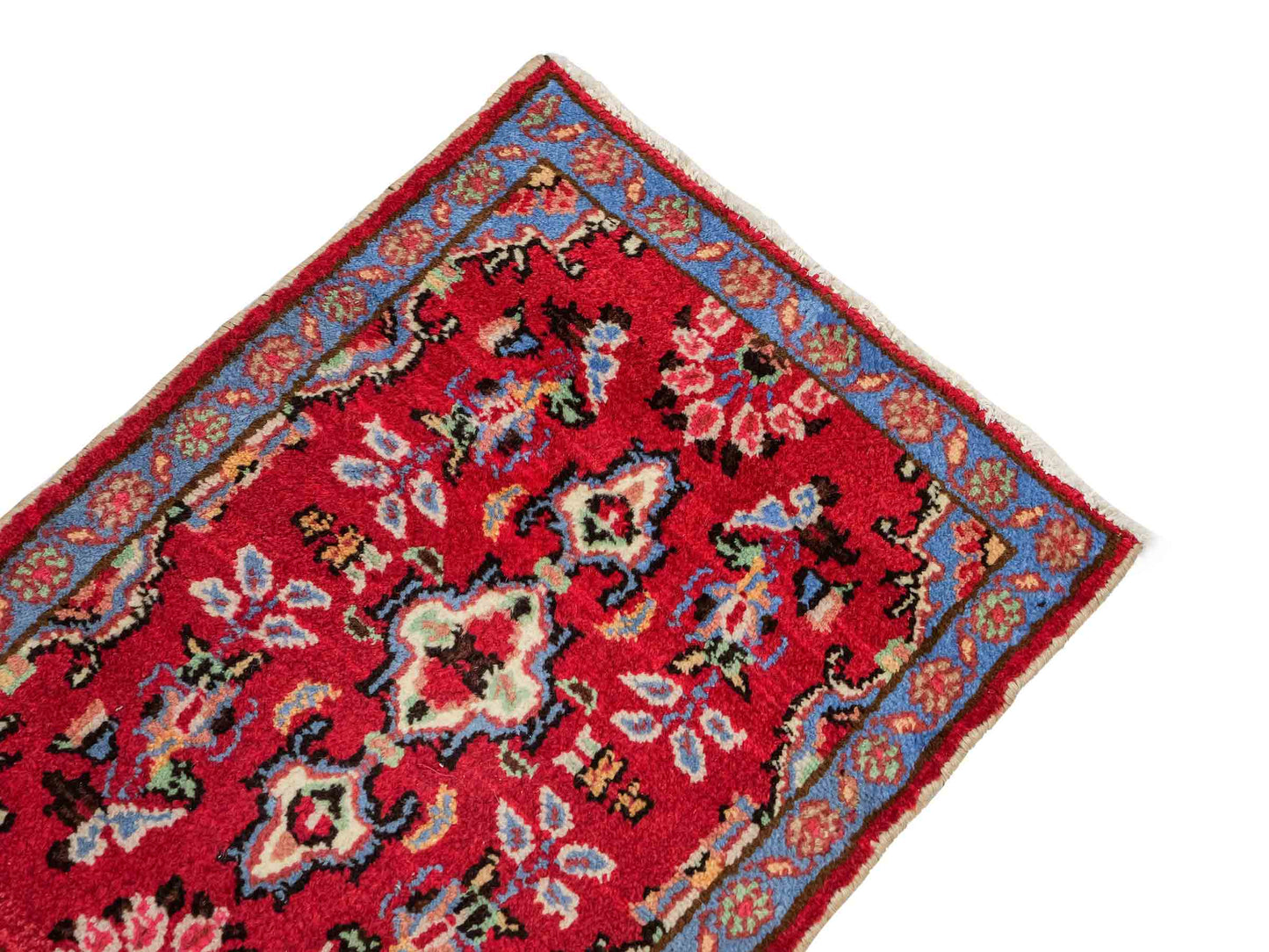 Handgeknüpfter, persischer Hamedan Dorfteppich aus Wolle von Khademi. Größe: 72 x 53 cm. Farbe: Rot. Verkauf durch JUPITER Intl.