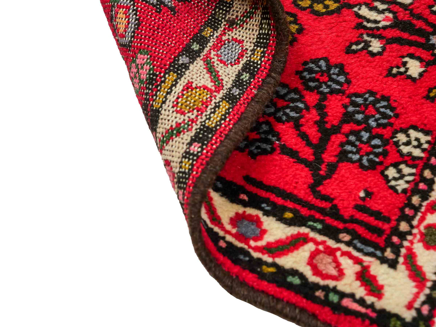 Handgeknüpfter, persischer Hamedan Dorfteppich aus Wolle von Khademi. Größe: 73 x 54 cm. Farbe: Rot. Verkauf durch JUPITER Intl.