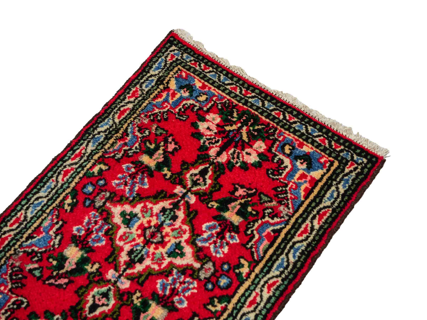 Handgeknüpfter, persischer Hamedan Dorfteppich aus Wolle von Khademi. Größe: 77 x 51 cm. Farbe: Rot. Verkauf durch JUPITER Intl.