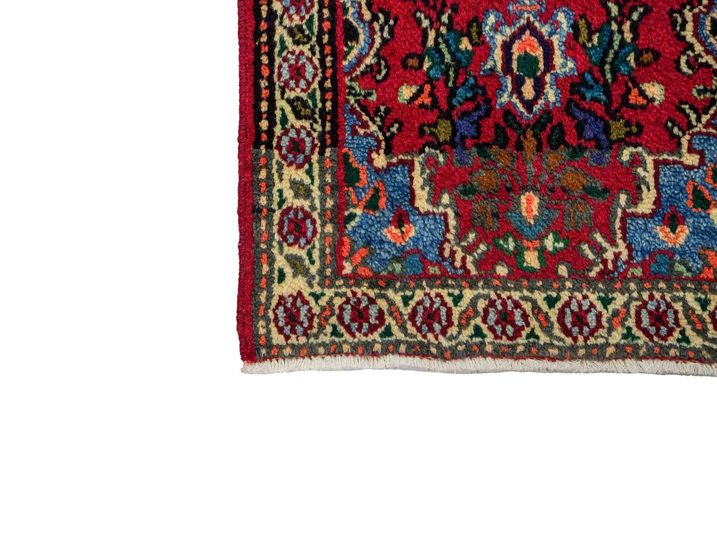 Handgeknüpfter, persischer Hamedan Dorfteppich aus Wolle von Khademi. Größe: 78 x 53 cm. Farbe: Rot. Verkauf durch JUPITER Intl.