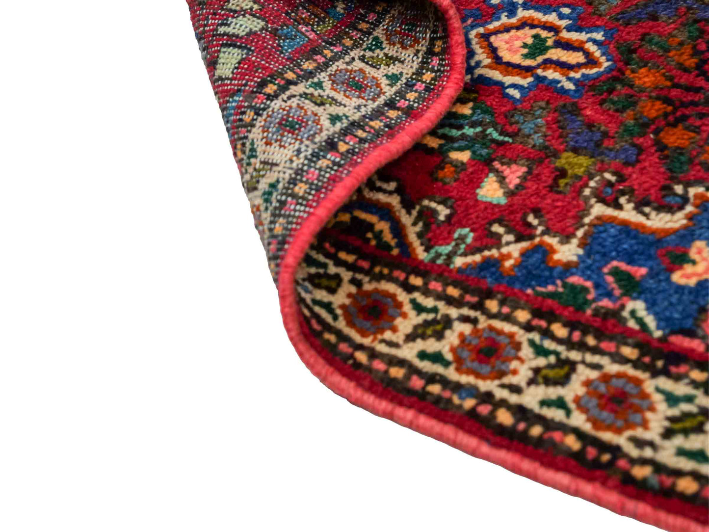 Handgeknüpfter, persischer Hamedan Dorfteppich aus Wolle von Khademi. Größe: 82 x 55 cm. Farbe: Rot. Verkauf durch JUPITER Intl.