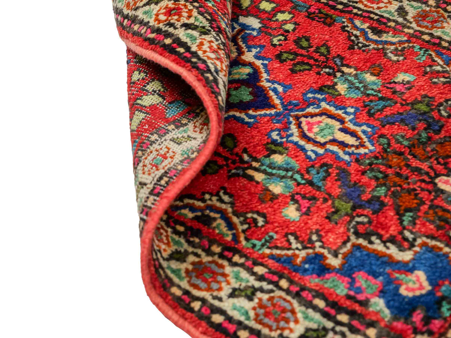 Handgeknüpfter, persischer Hamedan Dorfteppich aus Wolle von Khademi. Größe: 86 x 55 cm. Farbe: Rot. Verkauf durch JUPITER Intl.