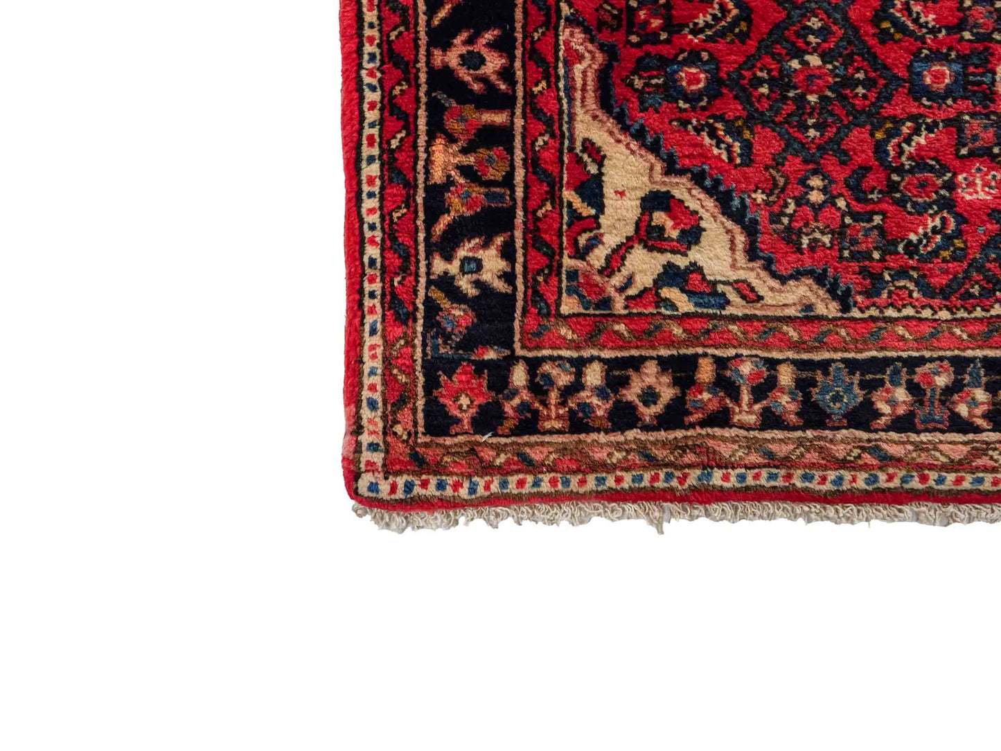 Feiner, handgeknüpfter, persischer Hosseinabad/Hamedan Dorfteppich aus Wolle von Khademi. Farbe: Rot. 306 x 105 cm. Vertrieb durch JUPITER Intl.
