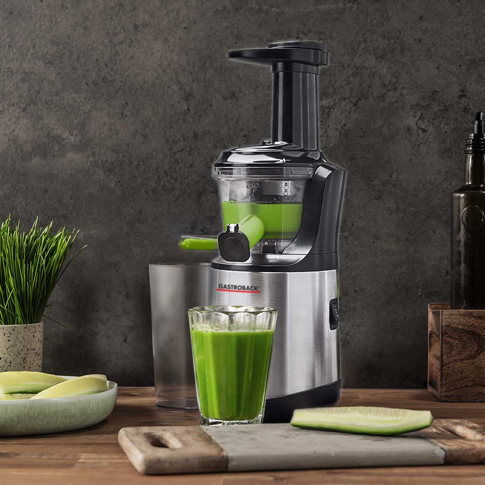 Gastroback Advanced Product 40145 Slow Juicer Advanced Vital, Edelstahl, schwarz.