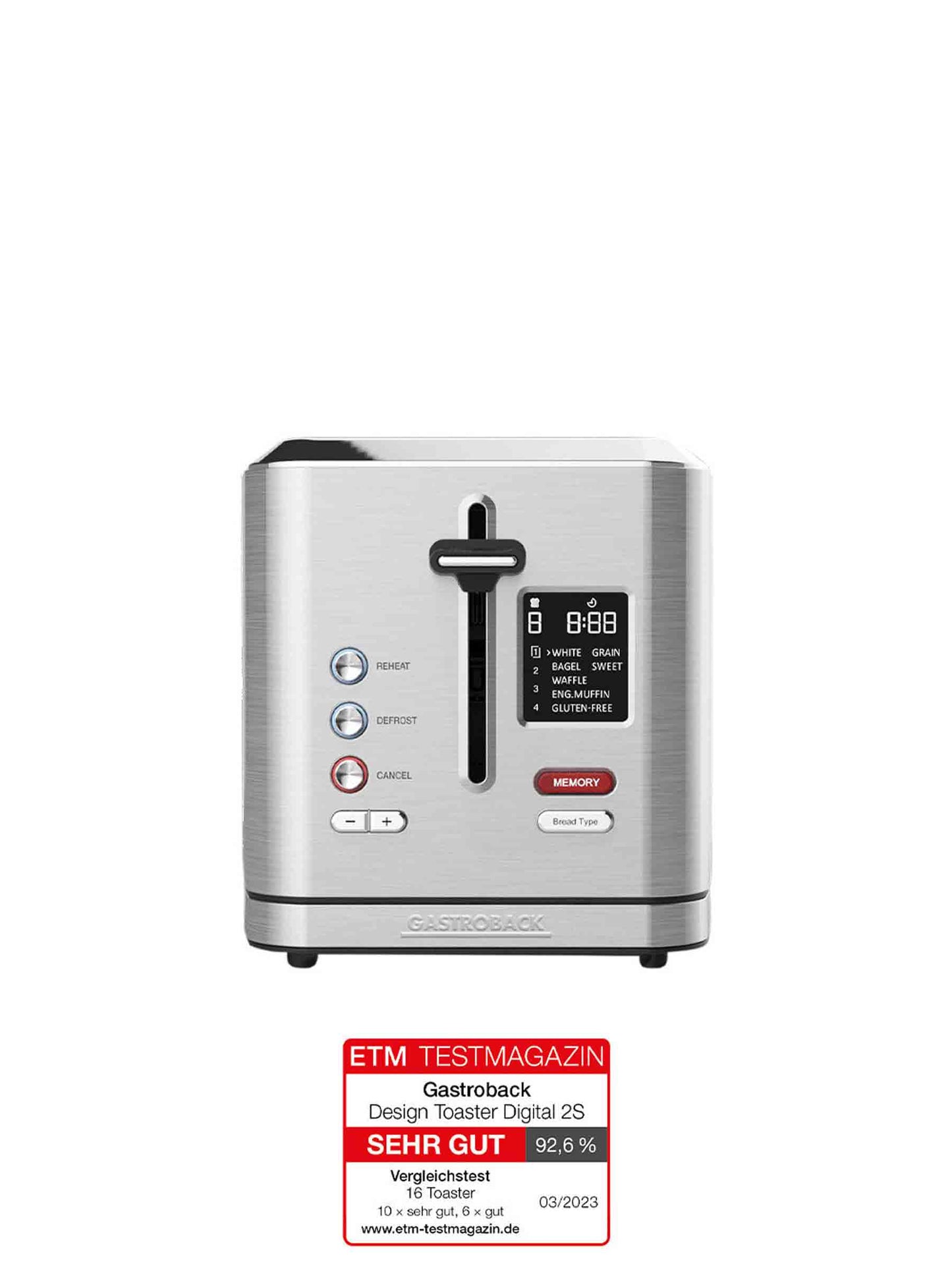 Gastroback Advanced Product 42395 Design Toaster Digital 2S, Edelstahl.