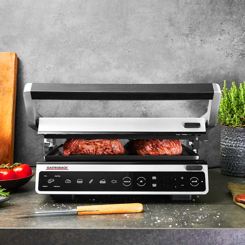 Gastroback Advanced Product 42542 Design BBQ Advanced Smart, Edelstahl, schwarz.