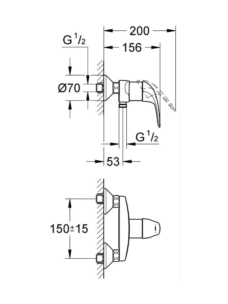 Grohe Brausearmatur Swift Duscharmatur Mischbatterie.