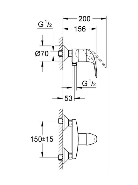 Grohe Brausearmatur Swift Duscharmatur Mischbatterie.