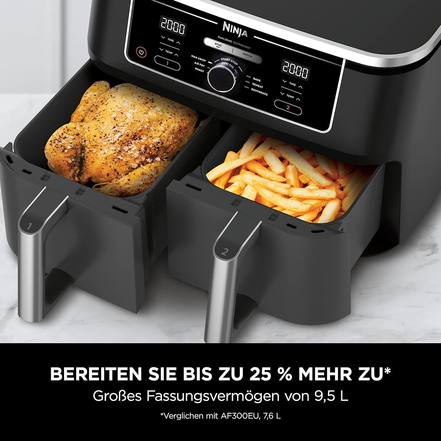 Ninja AF400EU Foodi MAX Dual Zone, schwarz.