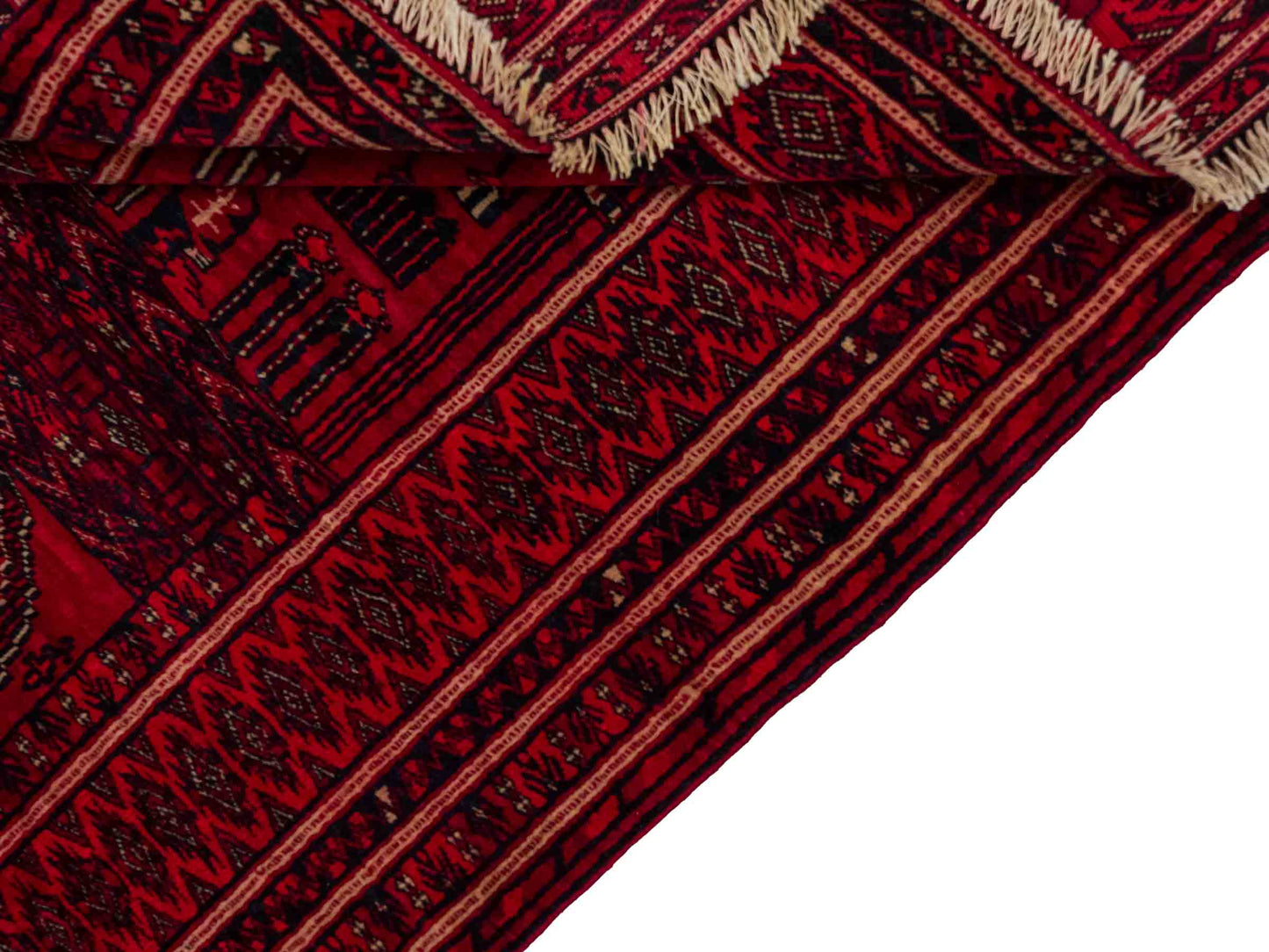Antiker, handgeknüpfter, afghanischer Belutsch Nomadenteppich aus Wolle von Khademi. Größe: 111 x 73 cm. Farbe: Rot. Verkauf durch JUPITER Intl.