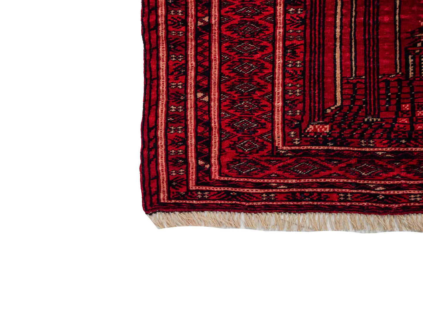 Antiker, handgeknüpfter, afghanischer Belutsch Nomadenteppich aus Wolle von Khademi. Größe: 111 x 73 cm. Farbe: Rot. Verkauf durch JUPITER Intl.