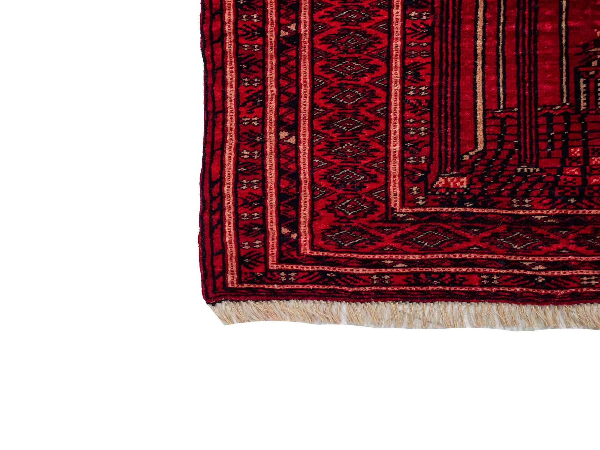 Antiker, handgeknüpfter, afghanischer Belutsch Nomadenteppich aus Wolle von Khademi. Größe: 111 x 73 cm. Farbe: Rot. Verkauf durch JUPITER Intl.