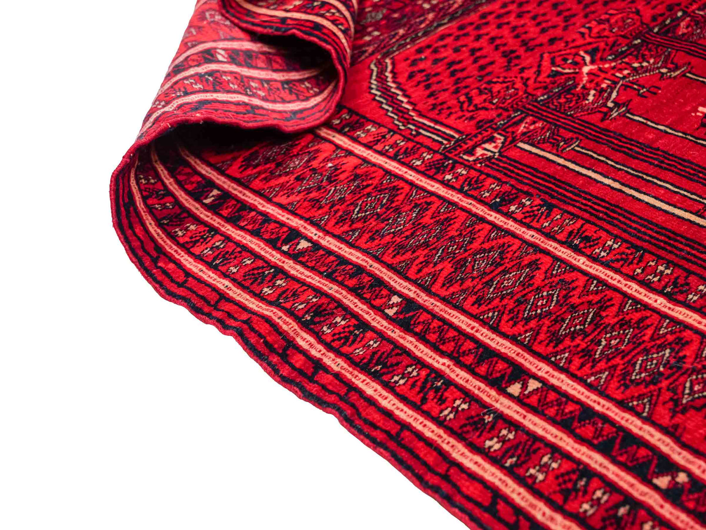 Antiker, handgeknüpfter, afghanischer Belutsch Nomadenteppich aus Wolle von Khademi. Größe: 111 x 73 cm. Farbe: Rot. Verkauf durch JUPITER Intl.