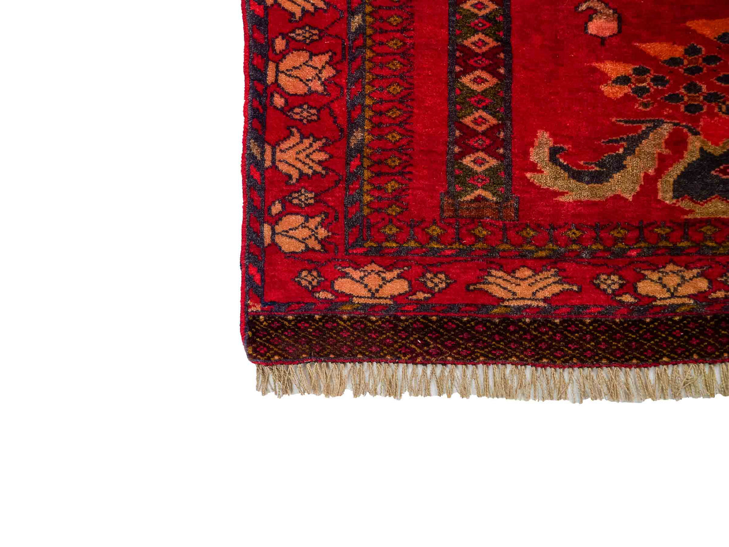 Antiker, handgeknüpfter, afghanischer Belutsch Nomadenteppich aus Wolle von Khademi. Größe: 111 x 80 cm. Farbe: Rot Verkauf durch JUPITER Intl.