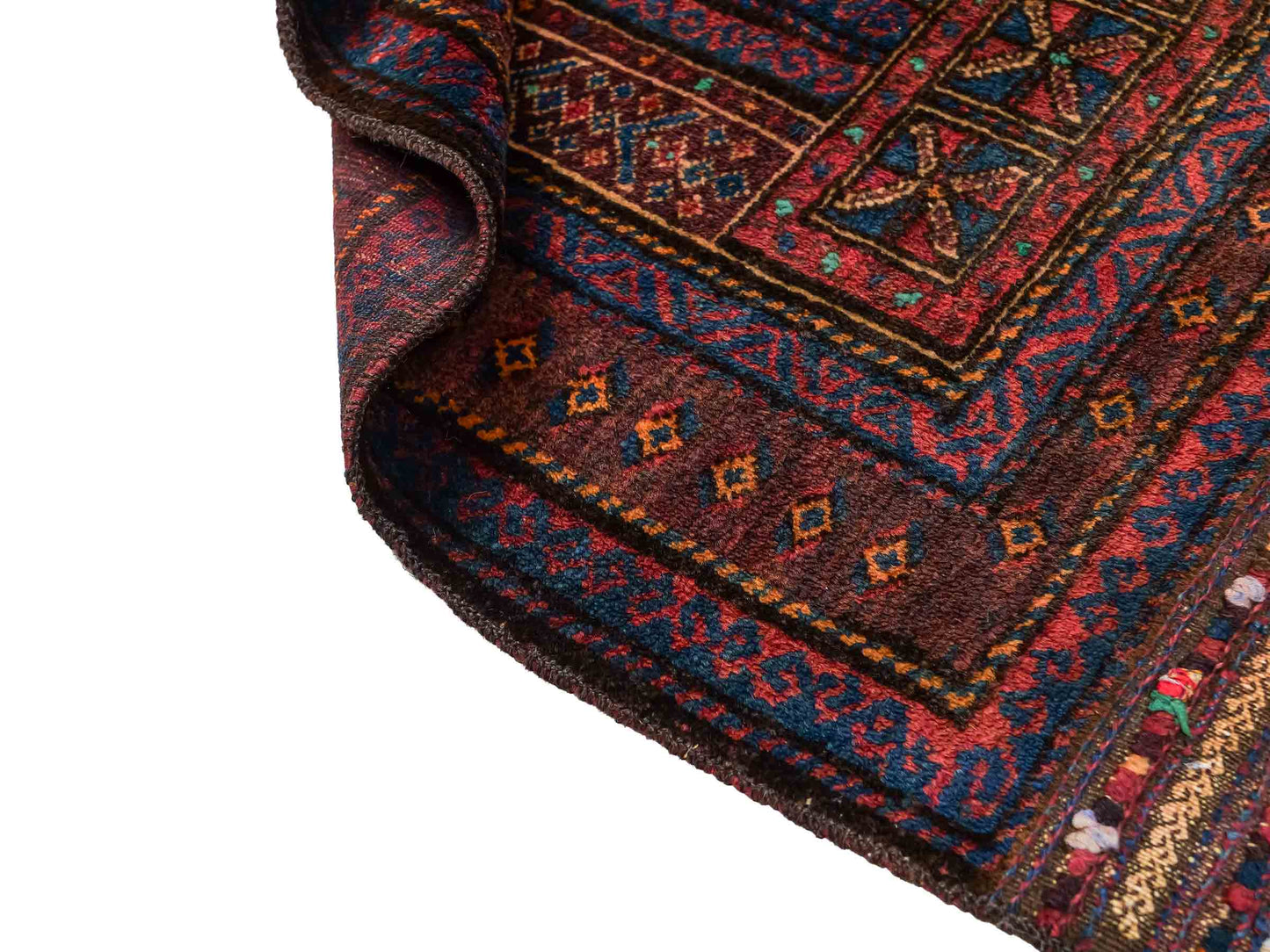 Antiker, handgeknüpfter, afghanischer Belutsch Nomadenteppich aus Wolle von Khademi. Größe: 113 x 81 cm. Farbe: Braun. Verkauf durch JUPITER Intl.