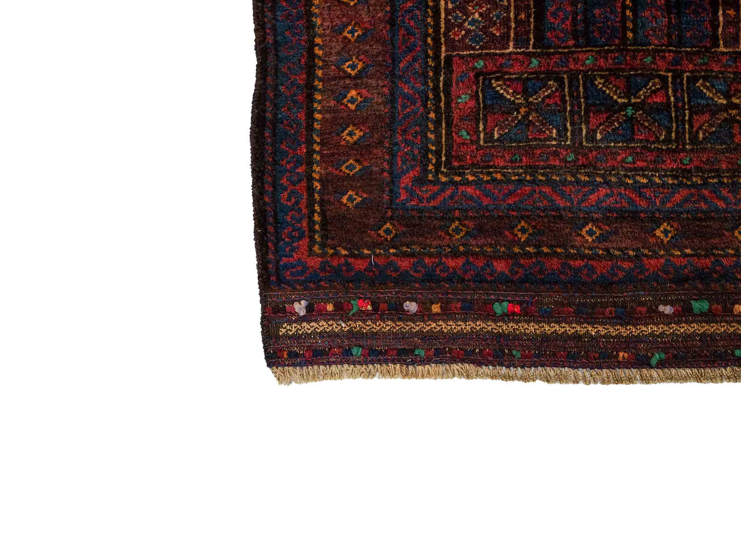 Antiker, handgeknüpfter, afghanischer Belutsch Nomadenteppich aus Wolle von Khademi. Größe: 113 x 81 cm. Farbe: Braun. Verkauf durch JUPITER Intl.