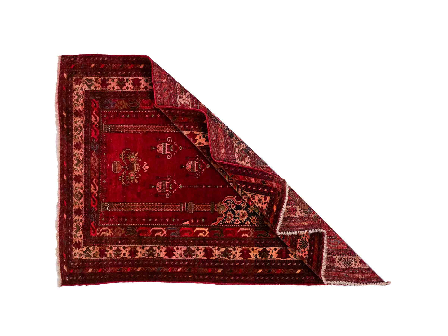 Antiker, handgeknüpfter, afghanischer Belutsch Nomadenteppich aus Wolle von Khademi. Größe: 115 x 80 cm. Farbe: Rot. Verkauf durch JUPITER Intl.