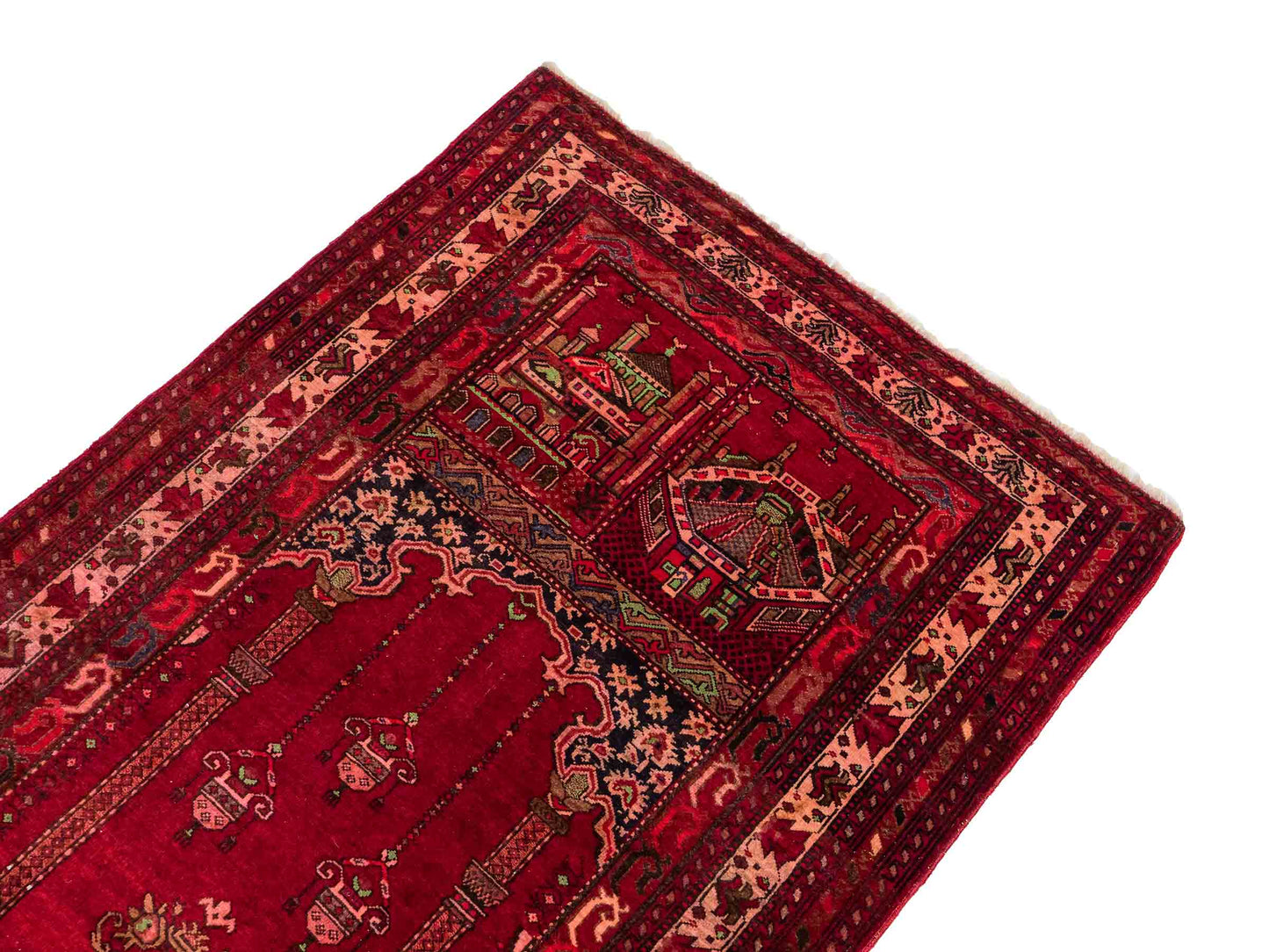 Antiker, handgeknüpfter, afghanischer Belutsch Nomadenteppich aus Wolle von Khademi. Größe: 115 x 80 cm. Farbe: Rot. Verkauf durch JUPITER Intl.