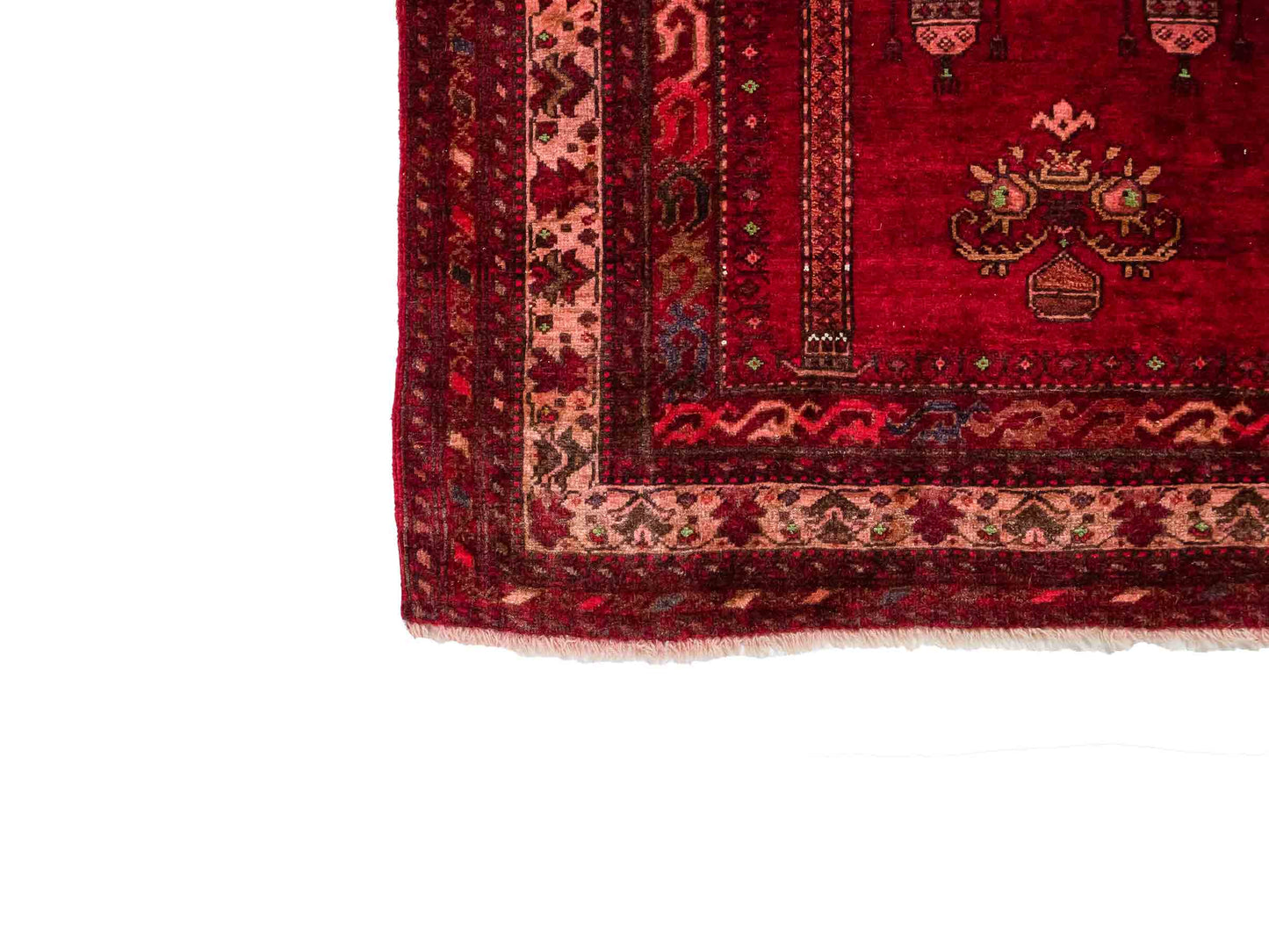 Antiker, handgeknüpfter, afghanischer Belutsch Nomadenteppich aus Wolle von Khademi. Größe: 115 x 80 cm. Farbe: Rot. Verkauf durch JUPITER Intl.