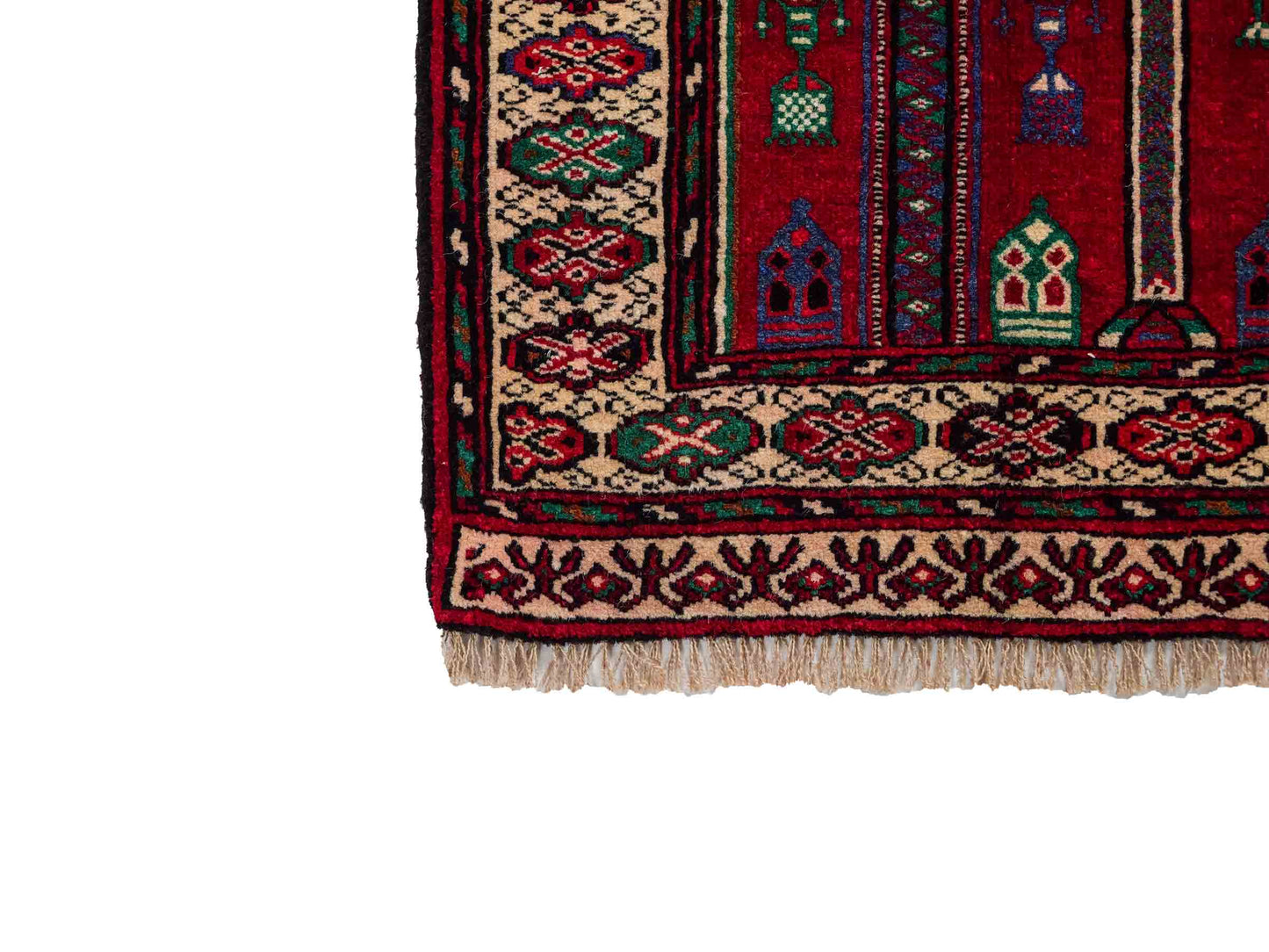 Antiker, handgeknüpfter, afghanischer Belutsch Nomadenteppich aus Wolle von Khademi. Größe: 125 x 91 cm. Farbe: Rot. Verkauf durch JUPITER Intl.