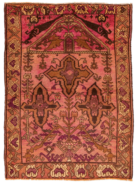 Antiker, handgeknüpfter, afghanischer Belutsch Nomadenteppich aus Wolle von Khademi. Größe: 130 x 92 cm. Farbe: Rot. Verkauf durch JUPITER Intl.
