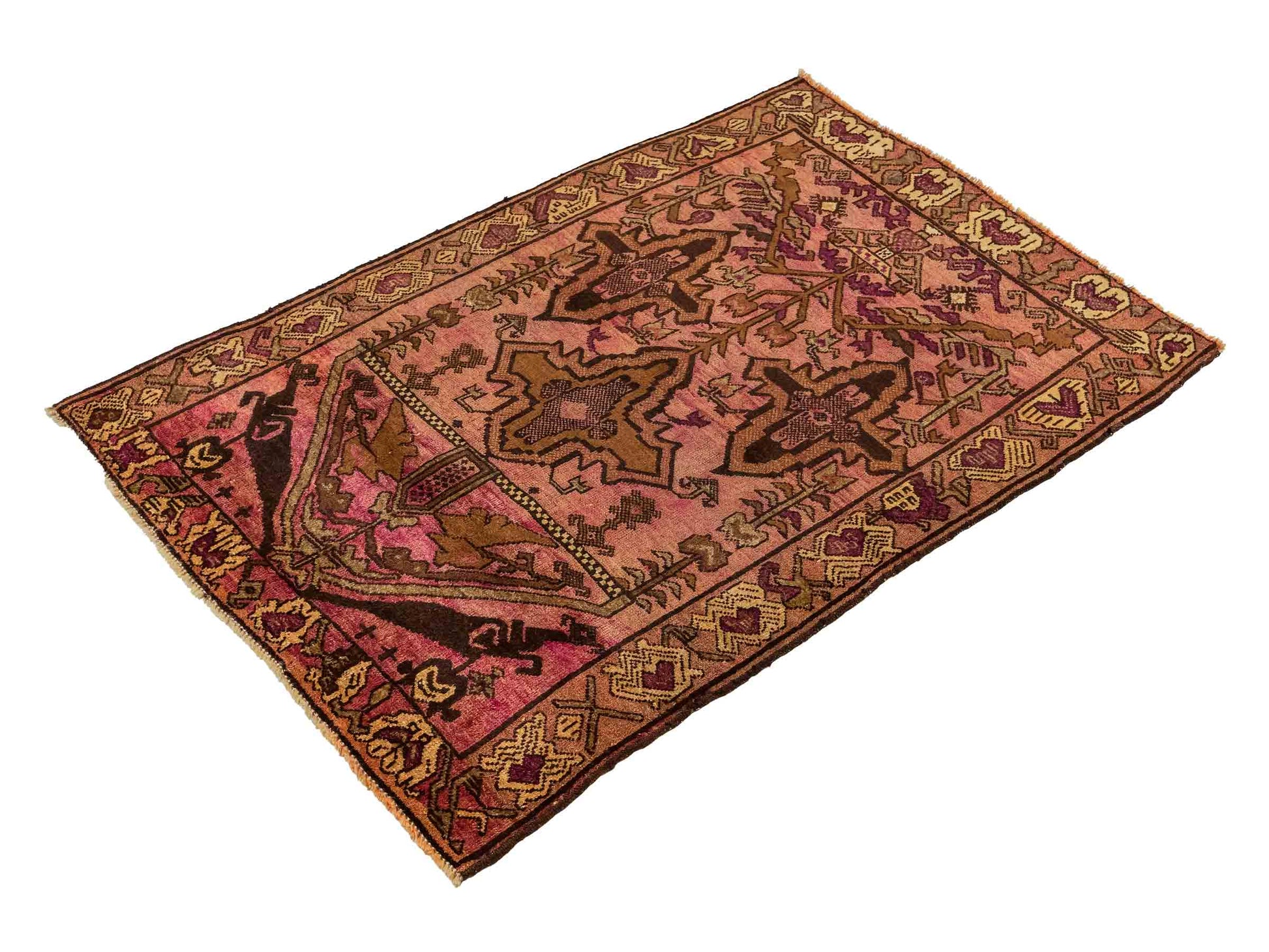 Antiker, handgeknüpfter, afghanischer Belutsch Nomadenteppich aus Wolle von Khademi. Größe: 130 x 92 cm. Farbe: Rot. Verkauf durch JUPITER Intl.