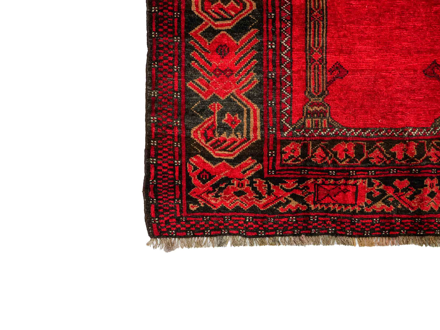 Antiker, handgeknüpfter, afghanischer Belutsch Nomadenteppich aus Wolle von Khademi. Größe: 138 x 80 cm. Farbe: Rot. Verkauf durch JUPITER Intl.