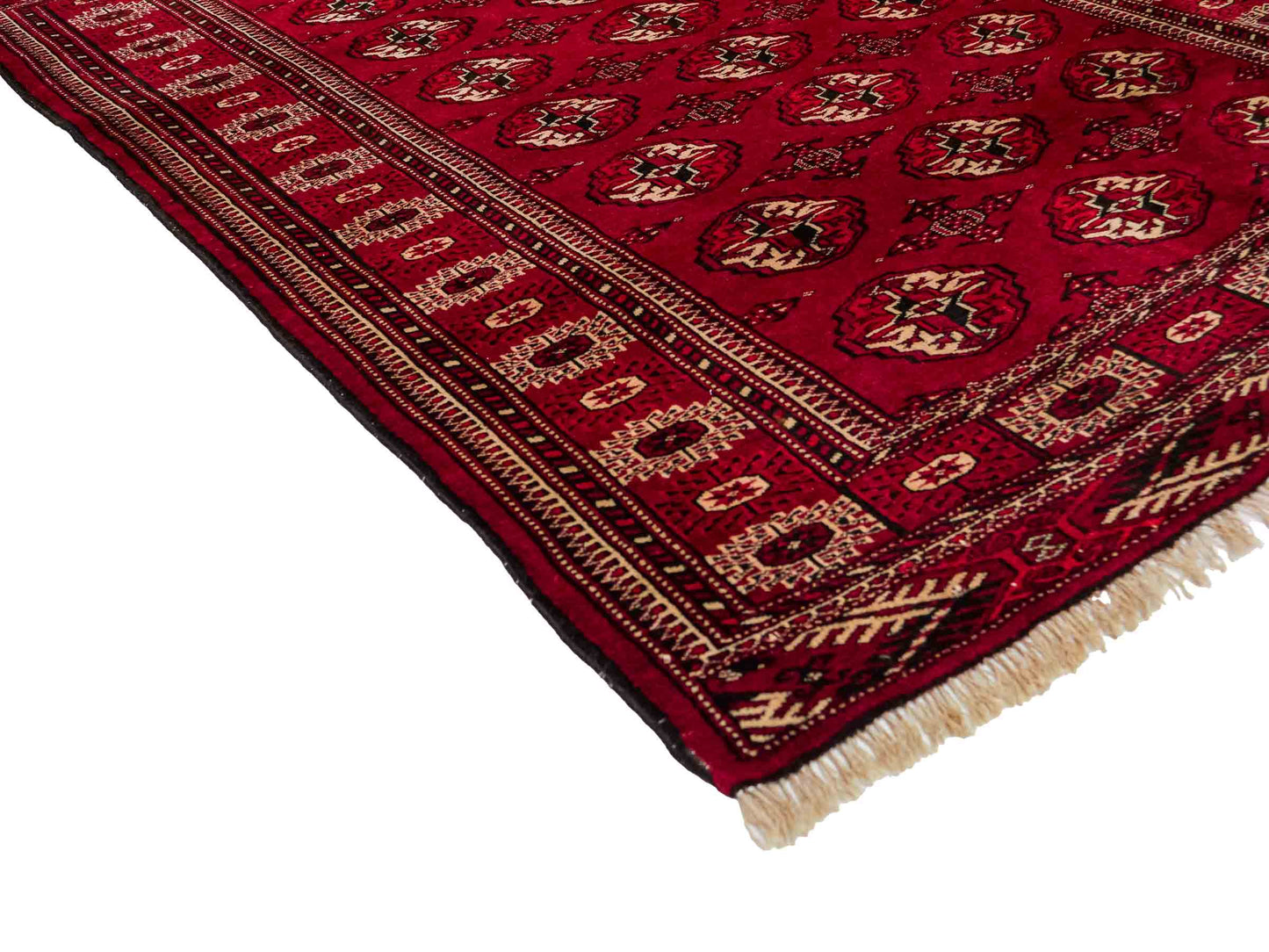 Handgeknüpfter, afghanischer Turkaman Nomadenteppich aus Wolle von Khademi. Größe: 182 x 137 cm. Farbe: Rot. Verkauf durch JUPITER Intl.