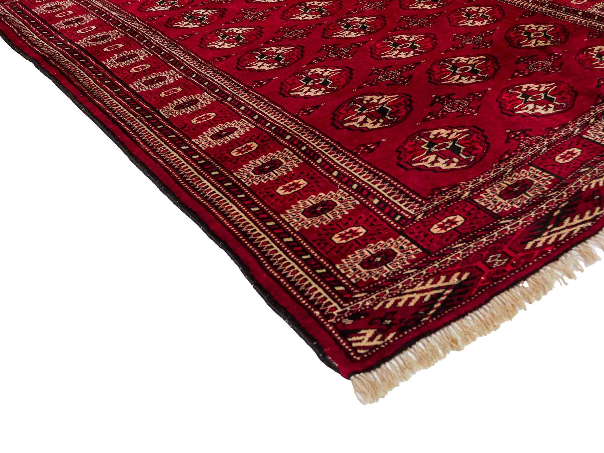 Handgeknüpfter, afghanischer Turkaman Nomadenteppich aus Wolle von Khademi. Größe: 182 x 137 cm. Farbe: Rot. Verkauf durch JUPITER Intl.