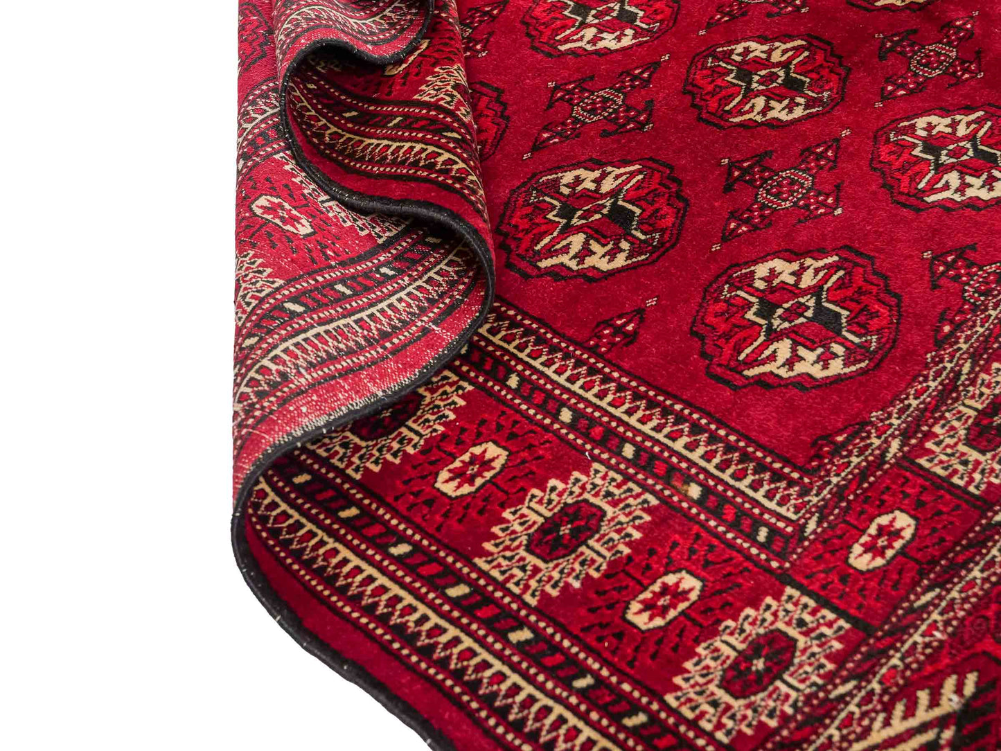 Handgeknüpfter, afghanischer Turkaman Nomadenteppich aus Wolle von Khademi. Größe: 182 x 137 cm. Farbe: Rot. Verkauf durch JUPITER Intl.