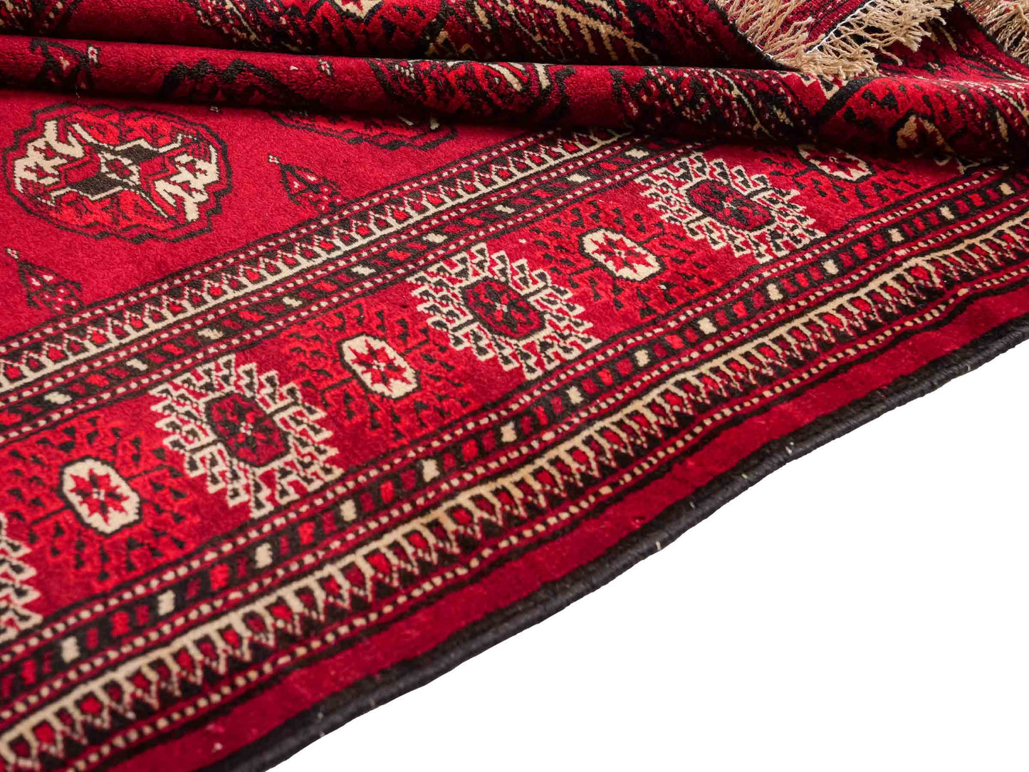 Handgeknüpfter, afghanischer Turkaman Nomadenteppich aus Wolle von Khademi. Größe: 182 x 137 cm. Farbe: Rot. Verkauf durch JUPITER Intl.